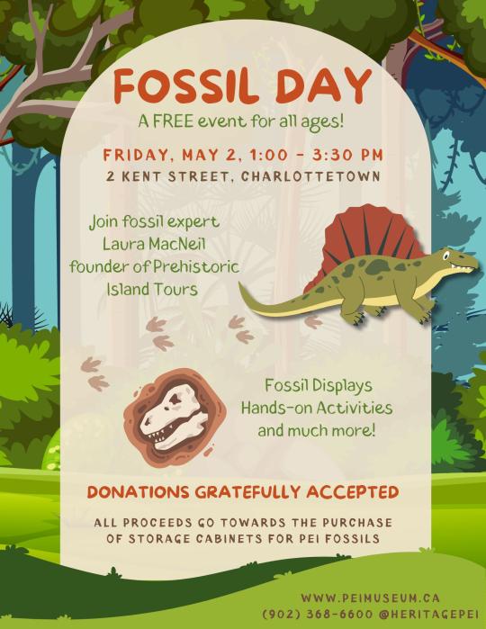 poster showing a cartoon dimetrodon 