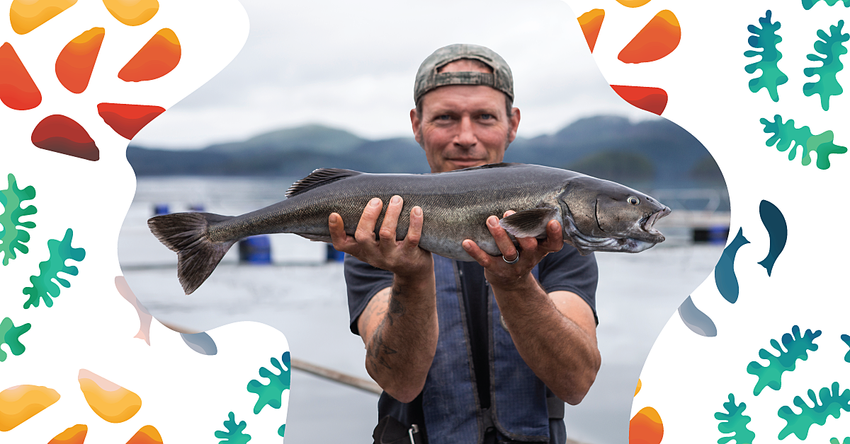 A man holding a salmon 