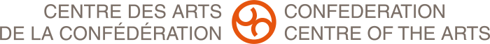  Confederation Centre of the Arts logo black letters and round orange crest