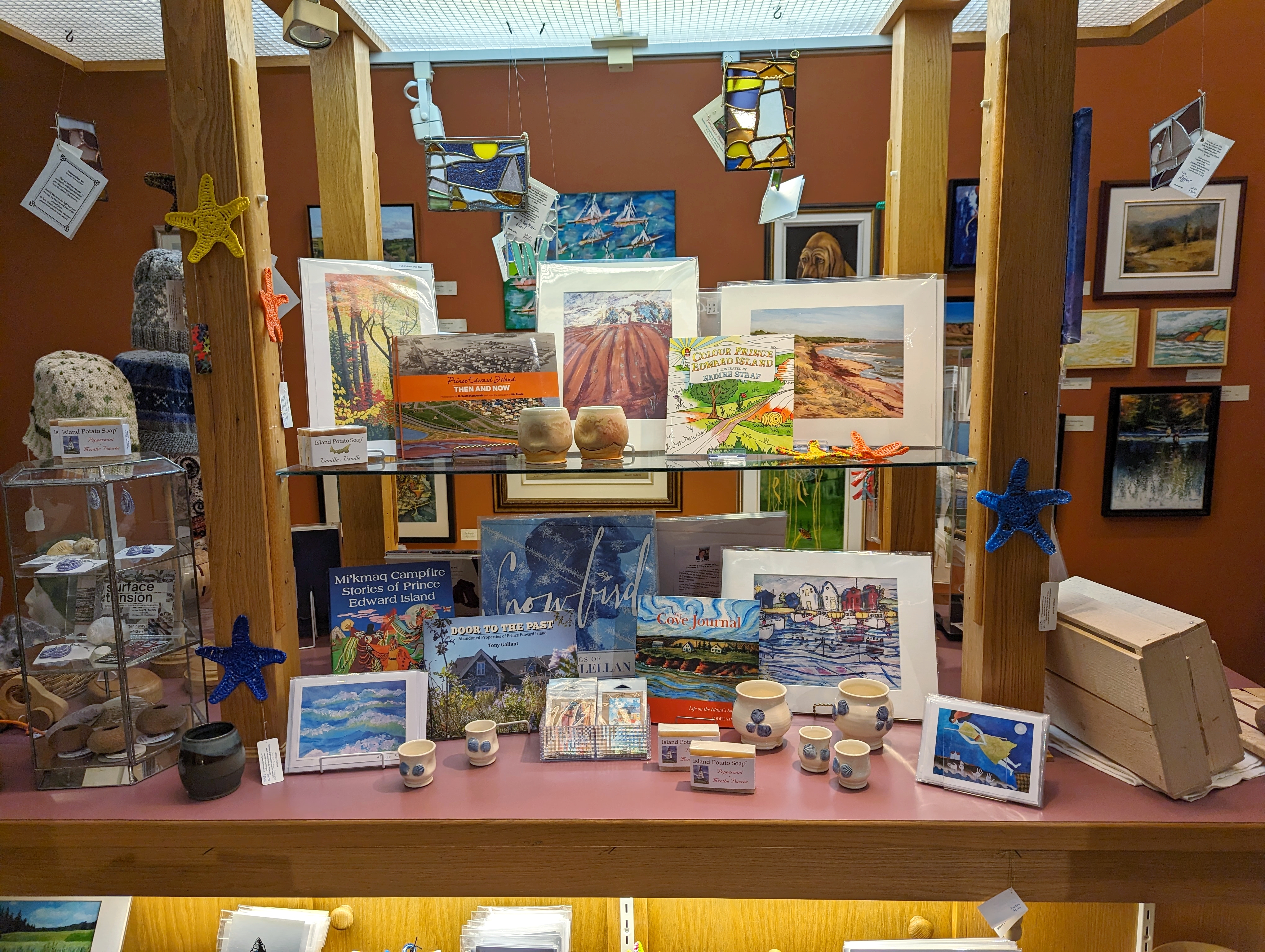 Gift shop display at Eptek Art & Culture Centre