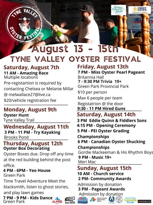 Advertisement for the Tyne Valley Oyster Festival 2021