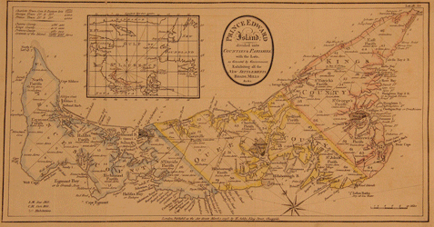 Prince Edward Island: divided into Counties & Parishes, with the Lots, as Granted by Government. Exhibiting all the New Settlements, Roads, Mills
