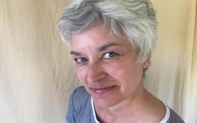 a woman with grey hair